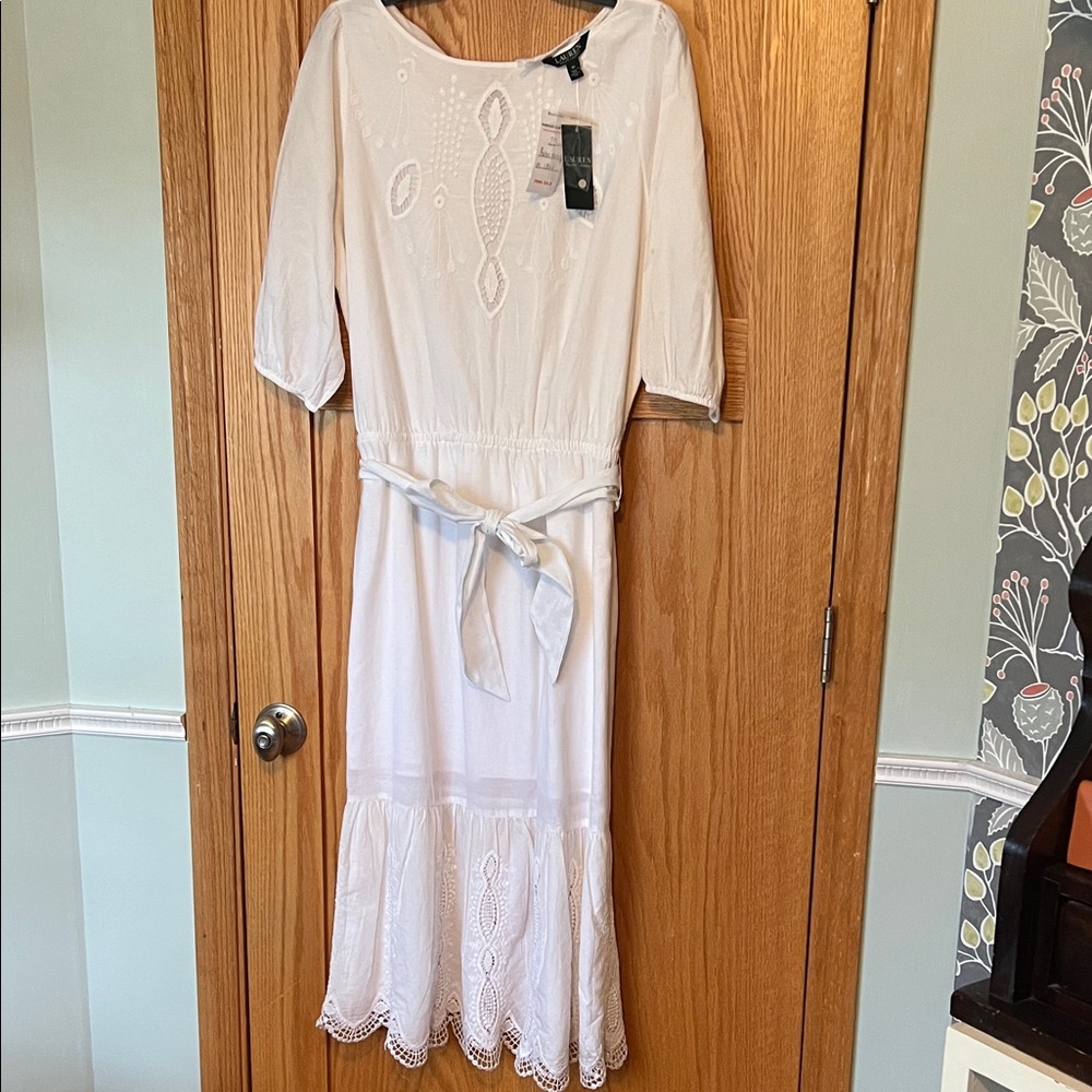 Ralph Lauren White 3/4 Sleeve Dress